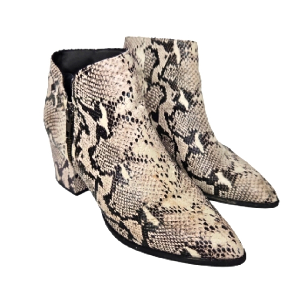 Seychelles Leather Python Print Ankle Bootie Size… - image 1